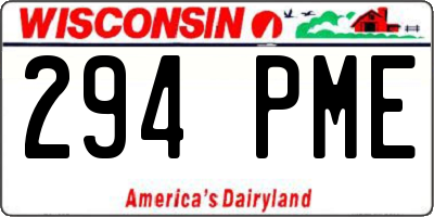 WI license plate 294PME
