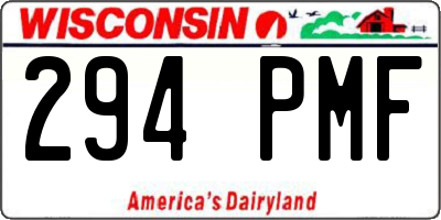 WI license plate 294PMF
