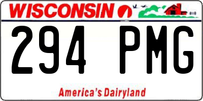WI license plate 294PMG