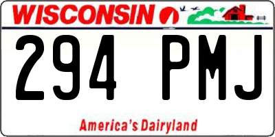 WI license plate 294PMJ