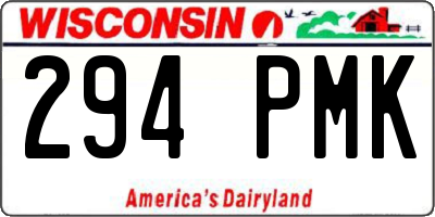 WI license plate 294PMK