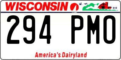 WI license plate 294PMO