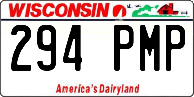 WI license plate 294PMP