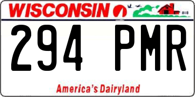 WI license plate 294PMR