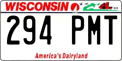 WI license plate 294PMT