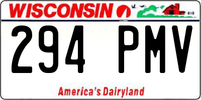 WI license plate 294PMV