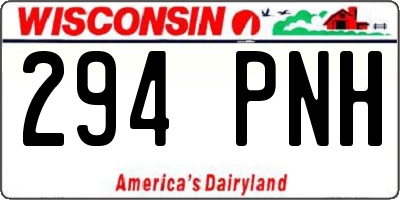 WI license plate 294PNH