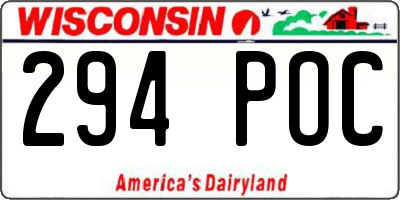 WI license plate 294POC