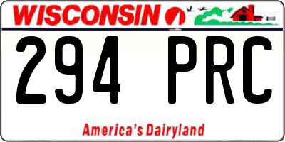 WI license plate 294PRC