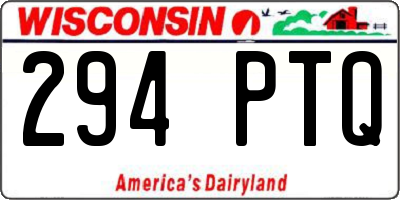 WI license plate 294PTQ