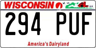 WI license plate 294PUF