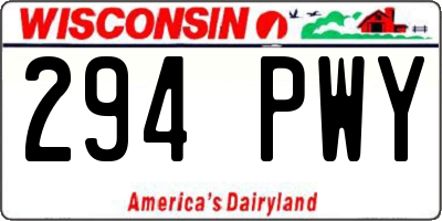 WI license plate 294PWY