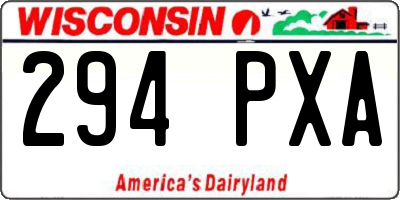 WI license plate 294PXA