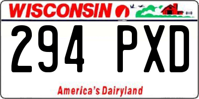 WI license plate 294PXD