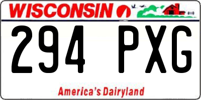 WI license plate 294PXG
