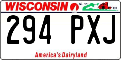 WI license plate 294PXJ