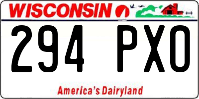 WI license plate 294PXO