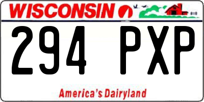 WI license plate 294PXP