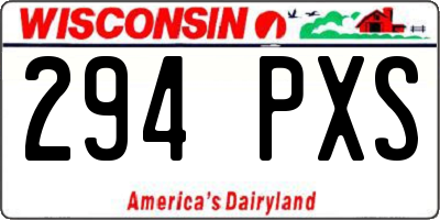 WI license plate 294PXS