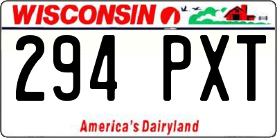 WI license plate 294PXT