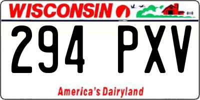 WI license plate 294PXV