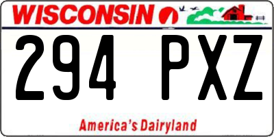 WI license plate 294PXZ