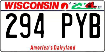 WI license plate 294PYB