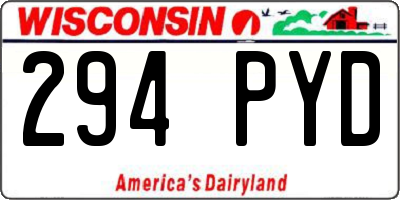 WI license plate 294PYD