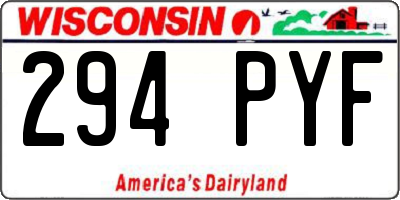 WI license plate 294PYF