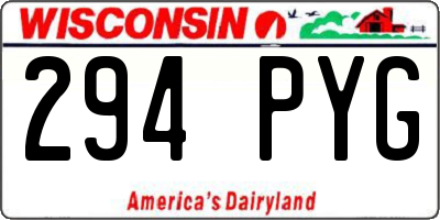 WI license plate 294PYG