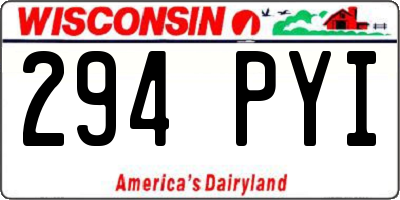 WI license plate 294PYI