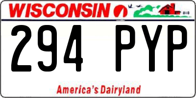 WI license plate 294PYP