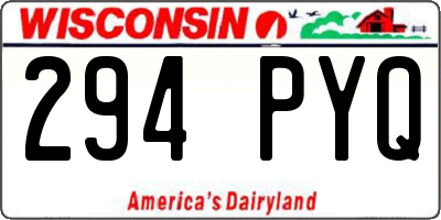 WI license plate 294PYQ