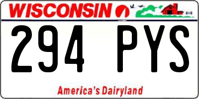 WI license plate 294PYS