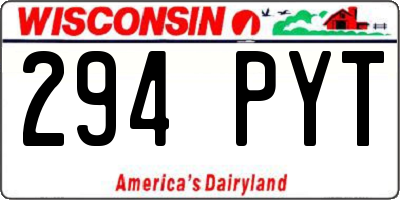 WI license plate 294PYT
