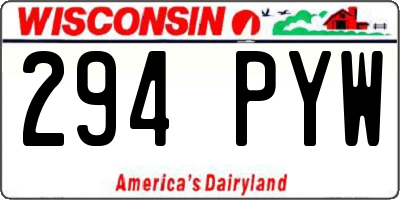 WI license plate 294PYW