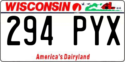 WI license plate 294PYX