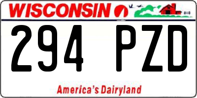 WI license plate 294PZD