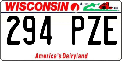 WI license plate 294PZE