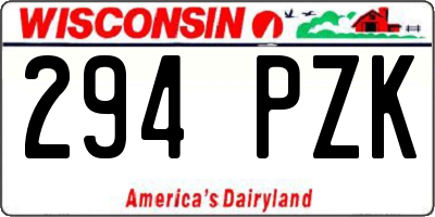 WI license plate 294PZK