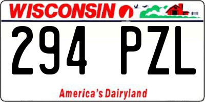 WI license plate 294PZL