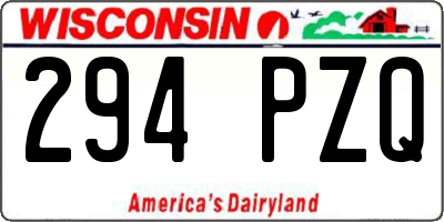 WI license plate 294PZQ