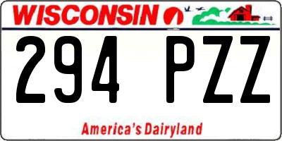WI license plate 294PZZ
