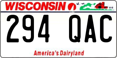 WI license plate 294QAC
