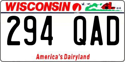 WI license plate 294QAD
