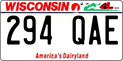 WI license plate 294QAE