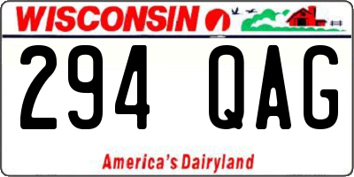WI license plate 294QAG