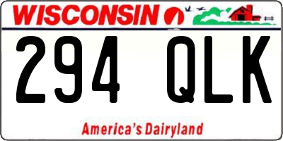 WI license plate 294QLK