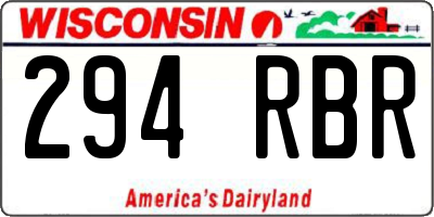 WI license plate 294RBR