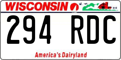 WI license plate 294RDC